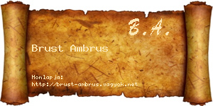 Brust Ambrus névjegykártya