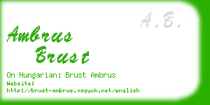 ambrus brust business card